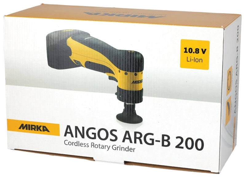 Preview: Mirka® ANGOS Akku Winkelschleifer ARG-B 200 8991100311, Ø 50 mm, Quick Lock Gewinde, Ohne Absaugung, Ohne Akku, 0,4 PS / 300 Watt