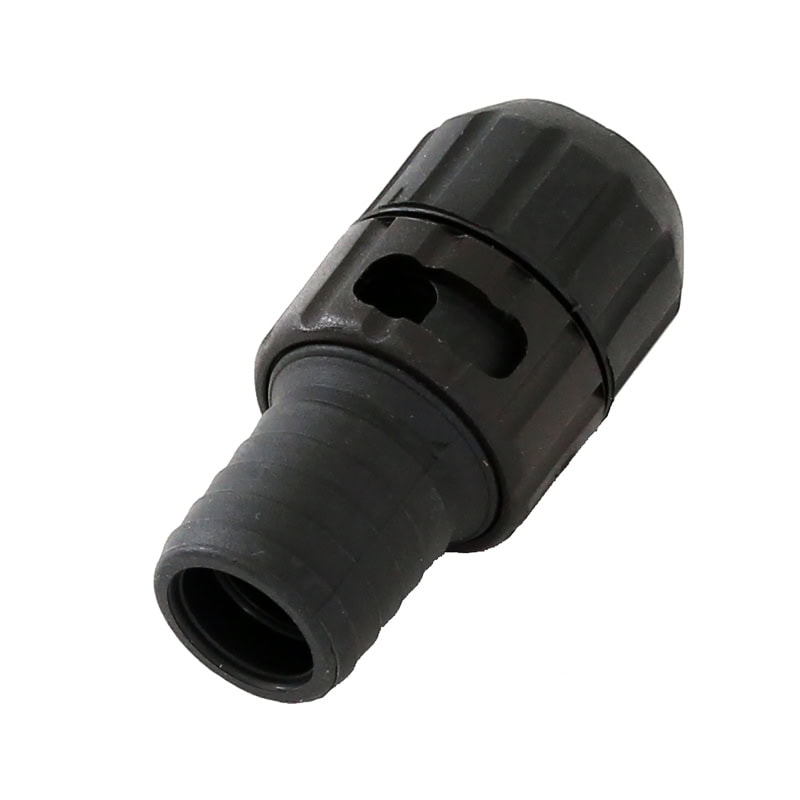 Preview: Mirka® Adapter mit Lufteinlass 8391111211, Ø 20 mm, Schwarz, Zum Anschluss von Absaugschläuchen an Mirka® Handblöcken