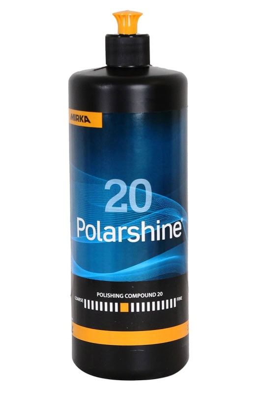 Preview: Mirka® Polarshine 20 7992000111, 1 Liter, Mittelgrobe Politur ideal für die Entfernung von Kratzern und bearbeiten von frischen Lacken