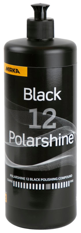 Preview: Mirka® Polarshine 12 Black 7991210111B, 1 Liter, Mittelgrobe Politur für Kratzer speziell auf dunklen Oberflächen