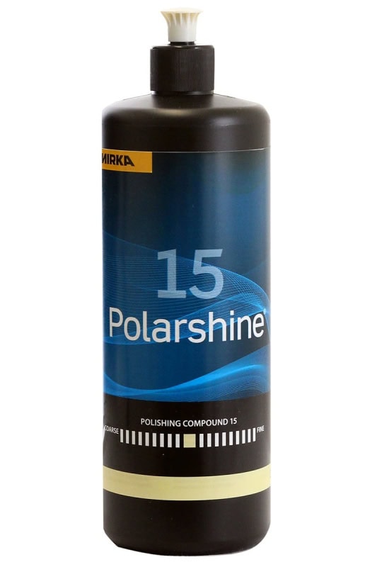 Preview: Mirka® Polarshine 15 7994015111, 1 Liter, Mittelgrobe Politur ideal für mittelgrobe Schleifriefen geeignet