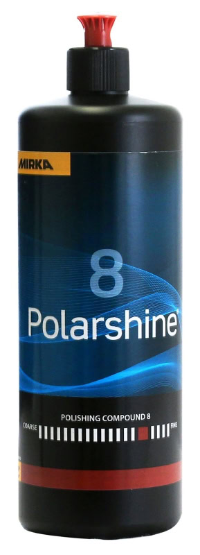 Preview: Mirka® Polarshine 8 7993310111, 1 Liter, Mittelfeine Politur für einen besonders hohen Glanzgrad durch sehr feine Schleifkörner