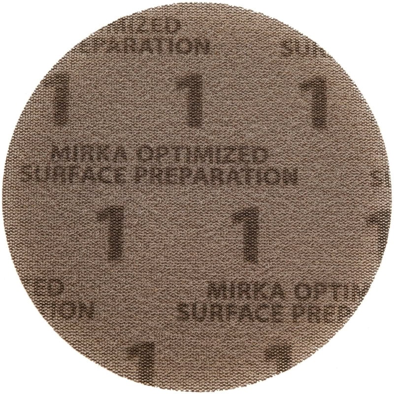 Preview: Mirka® OSP OS24105001A, OSP-1, Ø 150 mm, Gelb, Gitternetz, Kletthaftend, Schleifscheibe mit Aluminium- und Präzisions-Keramikkorn