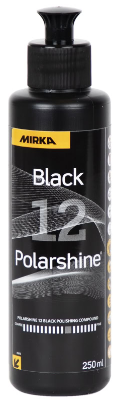 Preview: Mirka® Polarshine 12 Black 7991202511B, 250 ml, Mittelgrobe Politur für Kratzer speziell auf dunklen Oberflächen