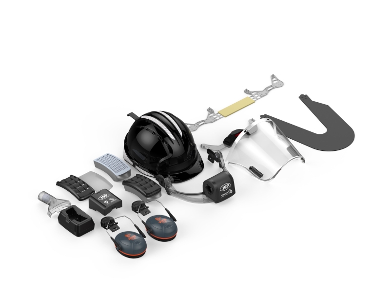 Preview: Powercap® Infinity® CEA646-000-100, Voll integriertes TH3-Atemschutzgerät mit weißem Helm & optionalen Gehörschutz