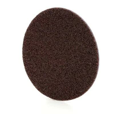 Preview: 3M™ Scotch-Brite™ SE-DH 60984, Ø 115 mm x 22 mm, P150 - 180, A, Coarse, Braun, 9.600 U/Min., Gelocht, Kletthaftend, Kletthaftend, Vliesscheibe mit Aluminiumkorn, Für Reinigungs- und Finisharbeiten