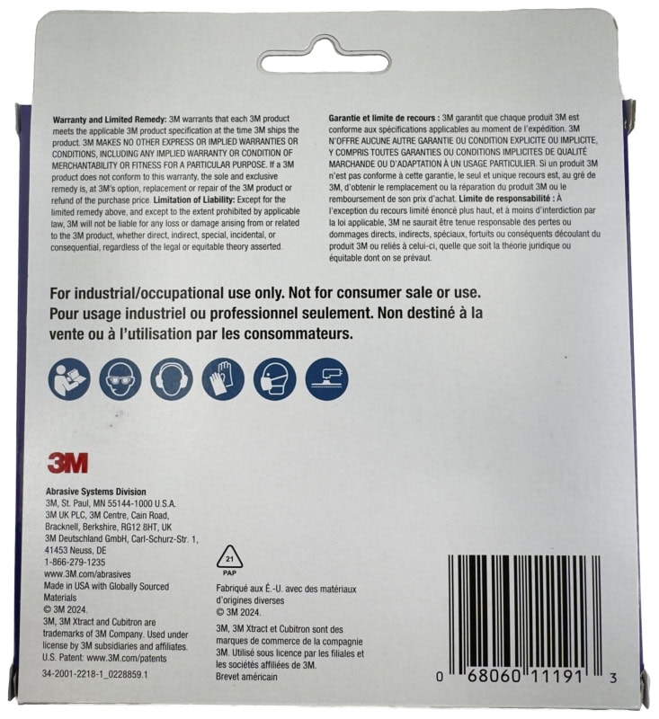 Preview: 3M™ Xtract™ Cubitron™ II 732U Schleifscheibe Multipack 11191, Ø 150 mm, 2x 240+, 2x 320+, 2x 400+, 2x 500+, 2x 600+,  2x 800+, 2x 1000+, Multilochung, Kletthaftend, K, Präzisions-Keramikkorn, Für Holz und Lacke