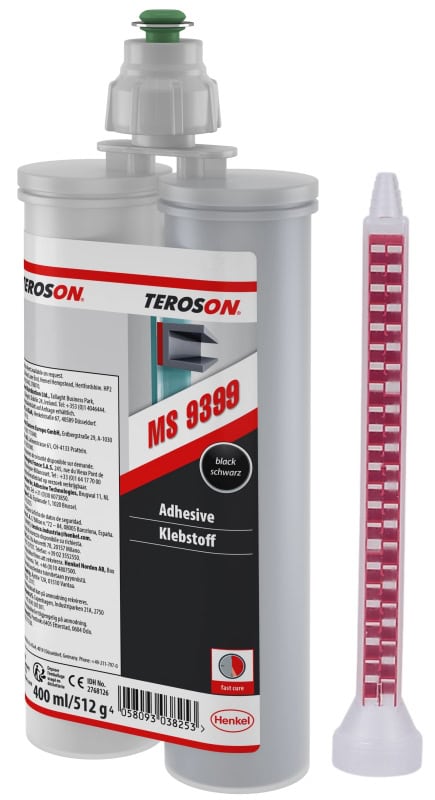 Preview: Henkel™ Teroson® Silanmodifizierter Polymer Kleb- und Dichtstoff MS 9399, 400 ml, Schwarz, Thixotrop, 2K, 2768126, Pilzbeständig