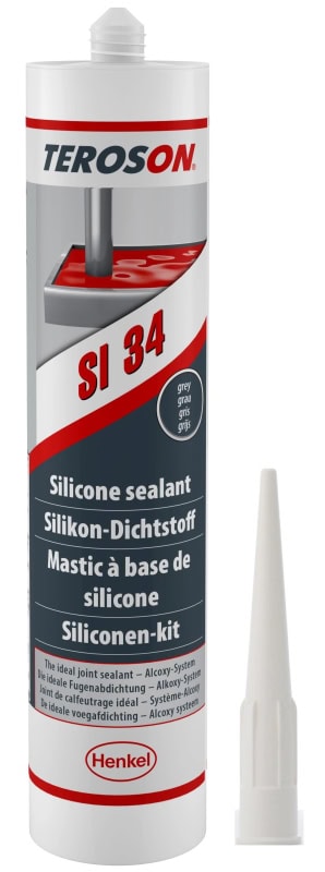 Preview: Henkel™ Teroson® SI 34 Alkoxy Silikon Dichtstoff, 300 ml, Grau, Fließend, 1K, 2268134, Für universelle Anwendung