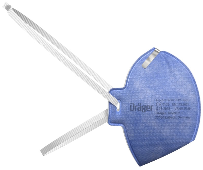 Preview: Dräger® X-plore® 1710 FFP1 NR D 3951080, Universalgröße, Hygienisch einzelverpackt, Wirksamer Schutz gegen Stäube und Partikel bei hohem Tragekomfort