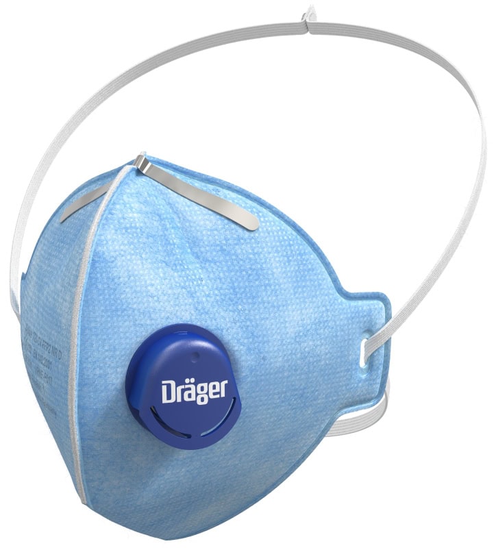 Preview: Dräger® X-plore® 1720V FFP2 NR D Atemschutzmaske / Partikelmaske 3951084, Universalgröße, Ausatemventil, Hygienisch einzelverpackt, Wirksamer Schutz gegen Feinstäube und Partikel bei hohem Tragekomfort