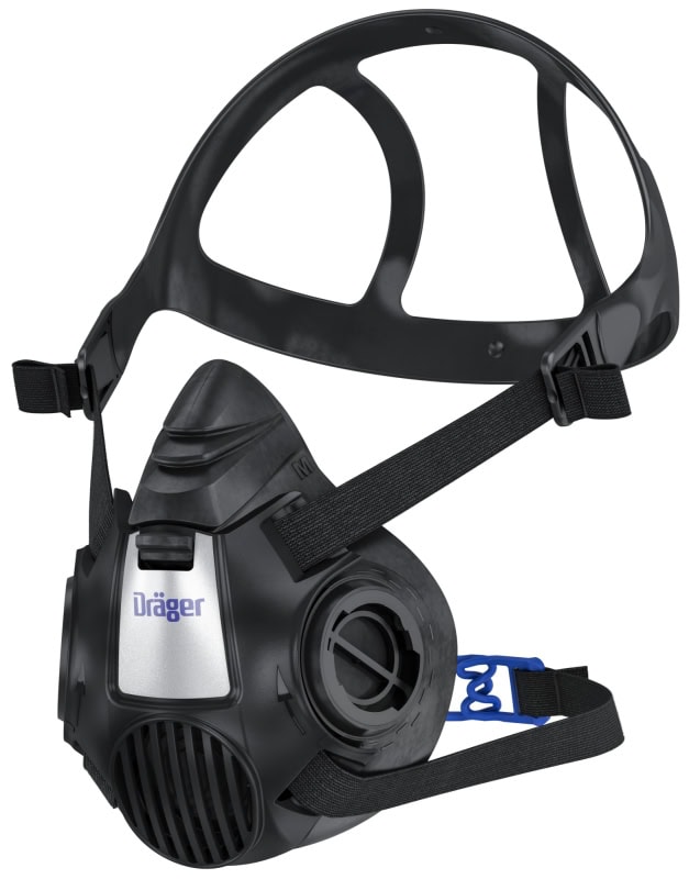 Preview: Dräger® X-plore® 3500 Gasmaske / Halbmaske Handwerker Set 3708067, Größe S, P3 R D Partikelfilter, Dräger Flex, Dräger® Bajonett-Klick Filteranschluss