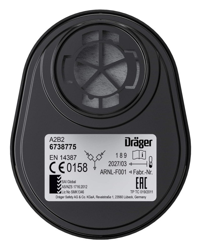 Preview: Dräger® X-plore® Gasfilter 6738775, A2B2 R, Dräger® Bajonett-Klick Anschluss, Gasfilter gegen organische, anorganische Gase & Dämpfe