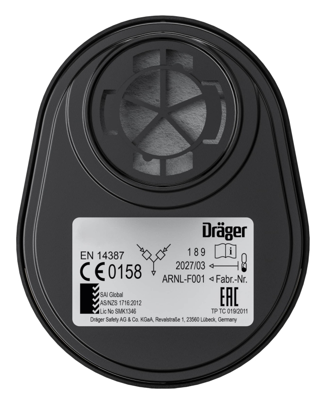 Preview: Dräger® X-plore® Gasfilter 6738873, A2 R, Dräger® Bajonett-Klick Anschluss, Gasfilter gegen organische Gase & Dämpfe