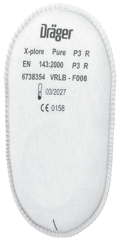 Preview: Dräger® X-plore® Pure Partikelfilter 6738354, P3 R, Dräger® Bajonett-Klick Anschluss, Partikelfilter gegen feste & flüssige Partikel
