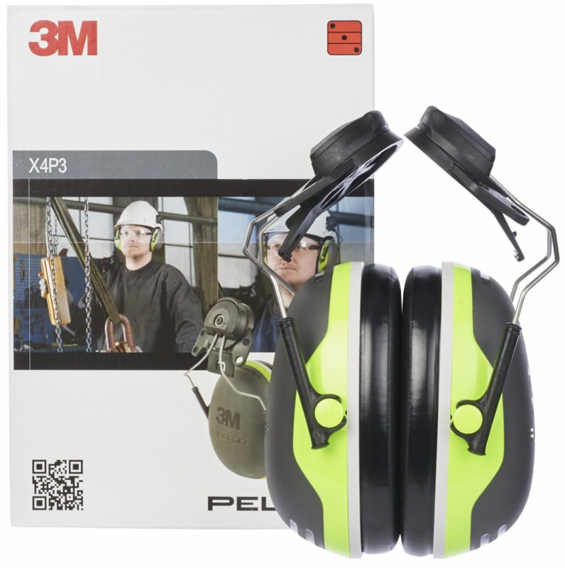 Preview: 3M™ PELTOR™ X4AP3E, SNR = 35 dB, Schwarz/Grün, Helmkapselgehörschutz für extrem laute Arbeitsumgebungen