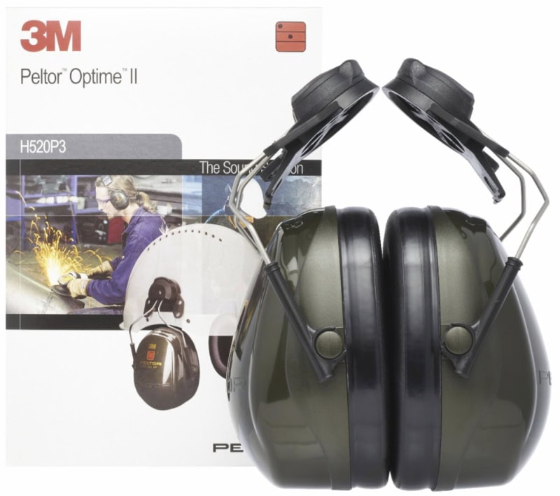 Preview: 3M™ Peltor™ Optime™ II H520P3E, SNR = 30 dB, Grün/Schwarz, Helmkapselgehörschutz für sehr laute Arbeitsumgebungen