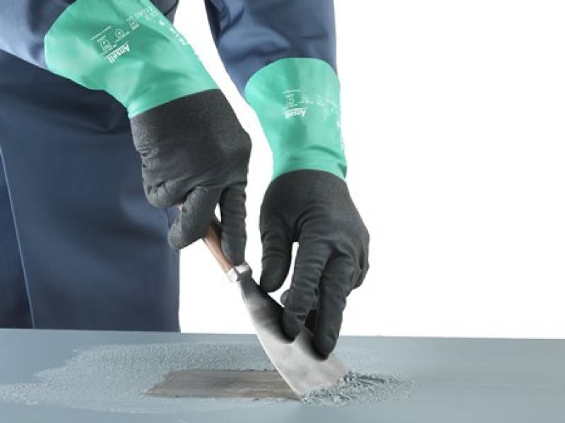 Preview: Ansell AlphaTec™ 58-128 Chemikalienschutzhandschuh 58128090, Für Montage- und Wartungsarbeiten, Größe 9, Grau, 280 mm lang, Mit Ansell GRIP™ Technologie
