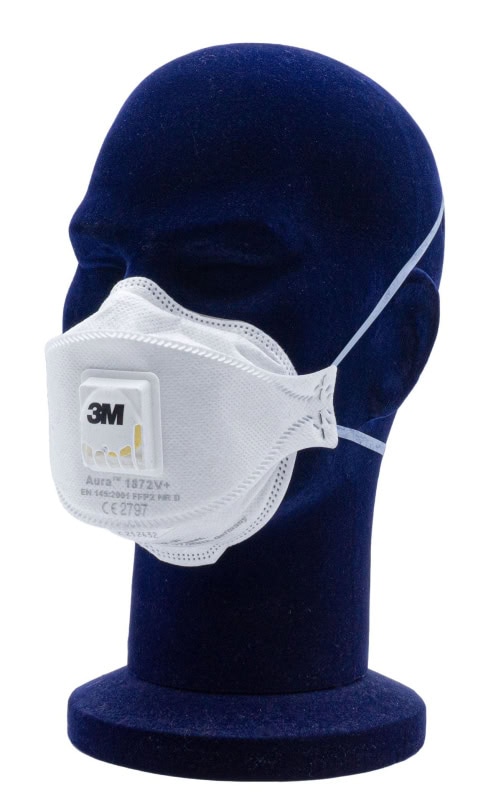 Preview: 3M™ Aura™ Medizinische Atemschutzmaske 1872V+ FFP2 NR D mit Cool-Flow Ausatmenventil, Chirurgische Maske nach EN14683, Medizinvariante, Hygienisch einzelverpackt