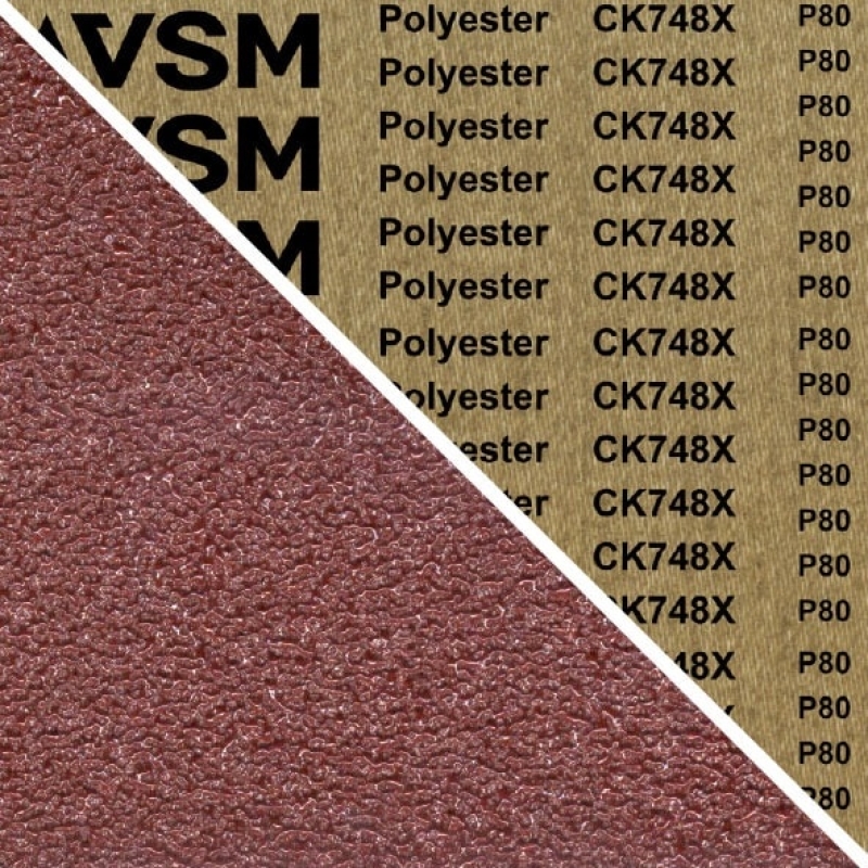 Preview: VSM COMPACTGRAIN (SIC) CK748X 765697, 100 mm x 2000 mm, S, P400, X-Polyester, Ausführung (E07), Rot-braun, Schmalband mit Siliziumkarbid, Für Edelstahl und Superlegierungen