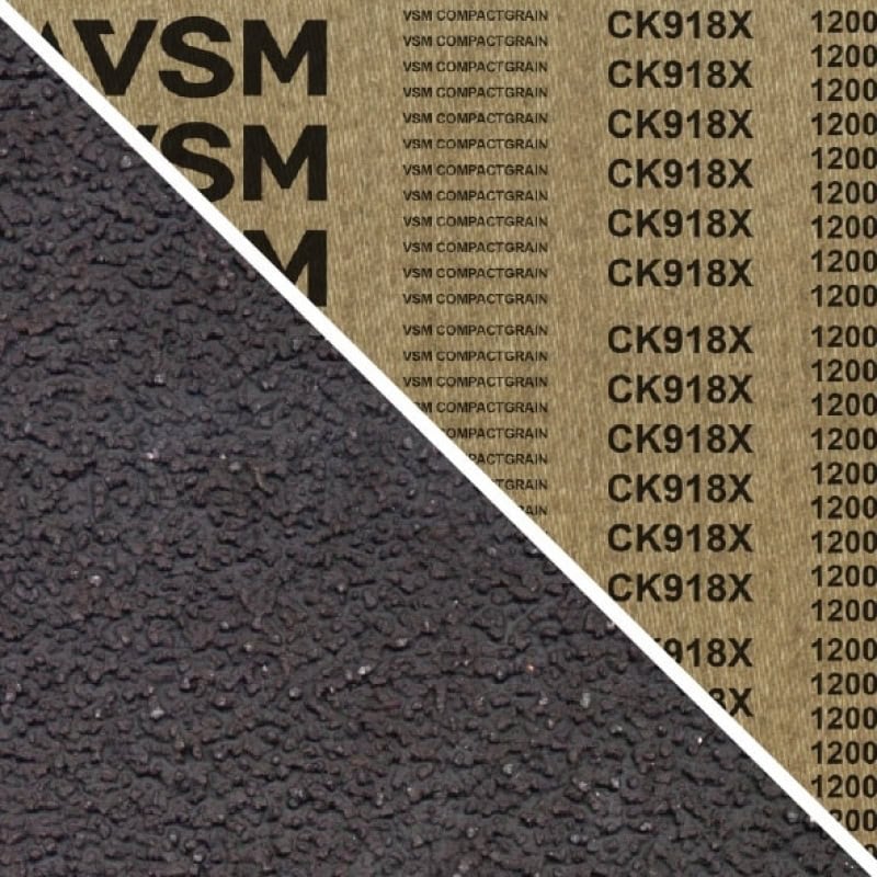 Preview: VSM COMPACTGRAIN (SIC) CK918X 723467, 150 mm x 2500 mm, S, P320, X-Polyester, Ausführung (E07), Schwarz, Schmalband mit Siliziumkarbid Granulat, Für Edelstahl und Unlegierter Stahl