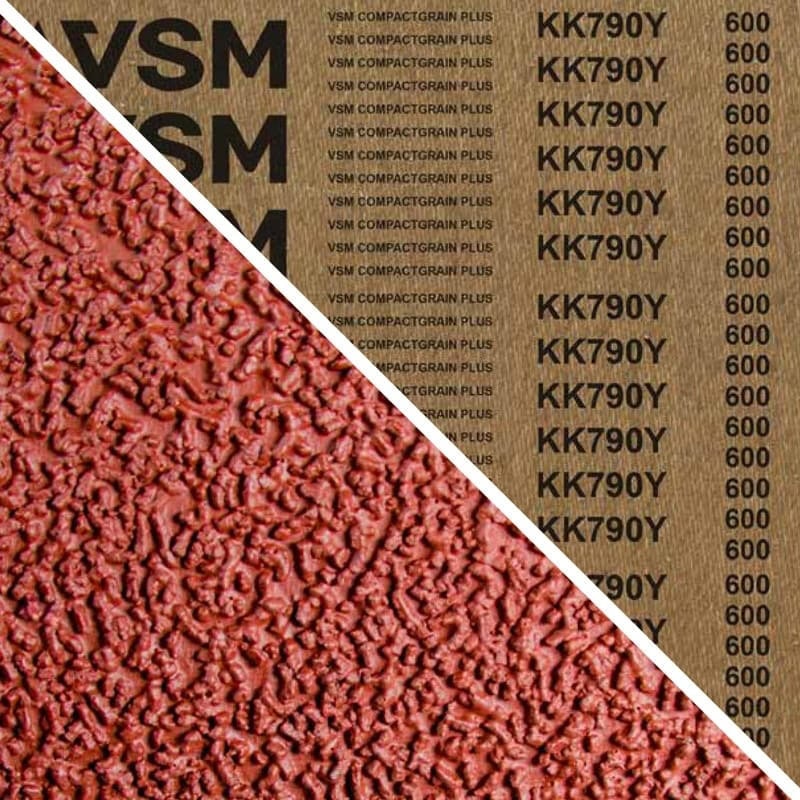 Preview: VSM COMPACTGRAIN PLUS KK790Y 739733, 150 mm x 2500 mm, A, P60, Ausführung (E07), Y-Polyester, Rot-braun, Schmalband mit Aluminium Granulat, Für Edelstahl und Superlegierungen