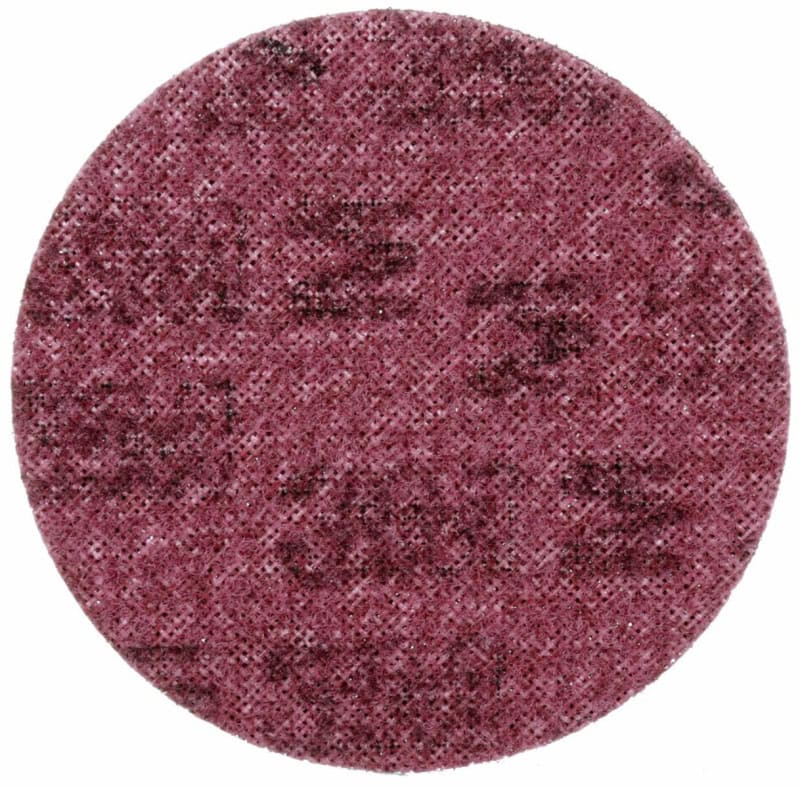 Preview: 3M™ Scotch-Brite™ Vliesscheibe SC-DH 03758, Ø 178 mm, P220 - 280, Medium, Metall & Edelstahl — Entgraten, Reinigen, Finish, Rot, A, 6.000 U./Min., Kletthaftend, Ohne Zentrierloch