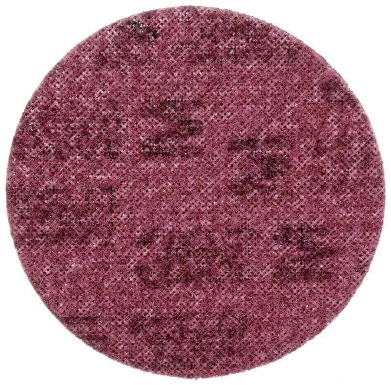 Preview: 3M™ Scotch-Brite™ Vliesscheibe SC-DH 65336, Ø 125 mm, P220 - 280, Medium, Metall & Edelstahl — Entgraten, Reinigen, Finish, Rot, A, 8.000 U./Min., Kletthaftend, Ohne Zentrierloch