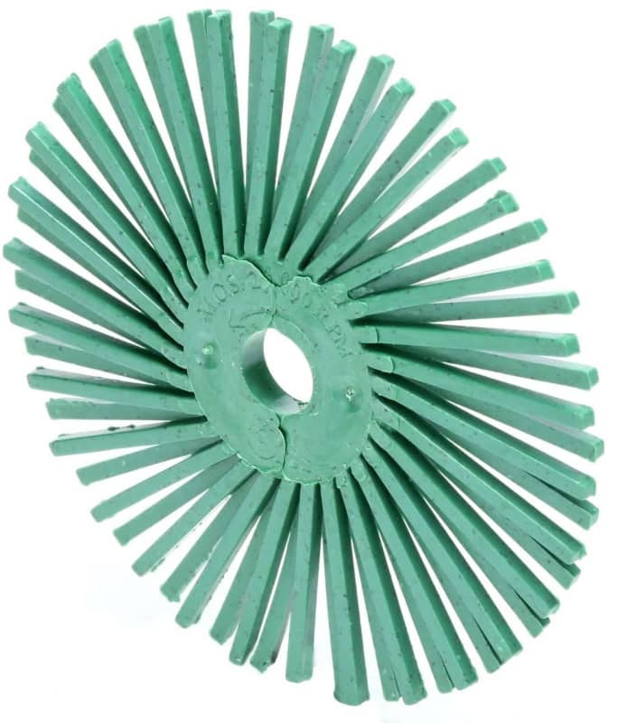 Preview: 3M™ Scotch-Brite™ RB-ZB 30132, Ø 76 mm x 9,5 mm, P1000, Typ C, Hellgrün, 25.000 U./Min., Radial Bristle Brush, Für Reinigungs- und Entgratungsarbeiten