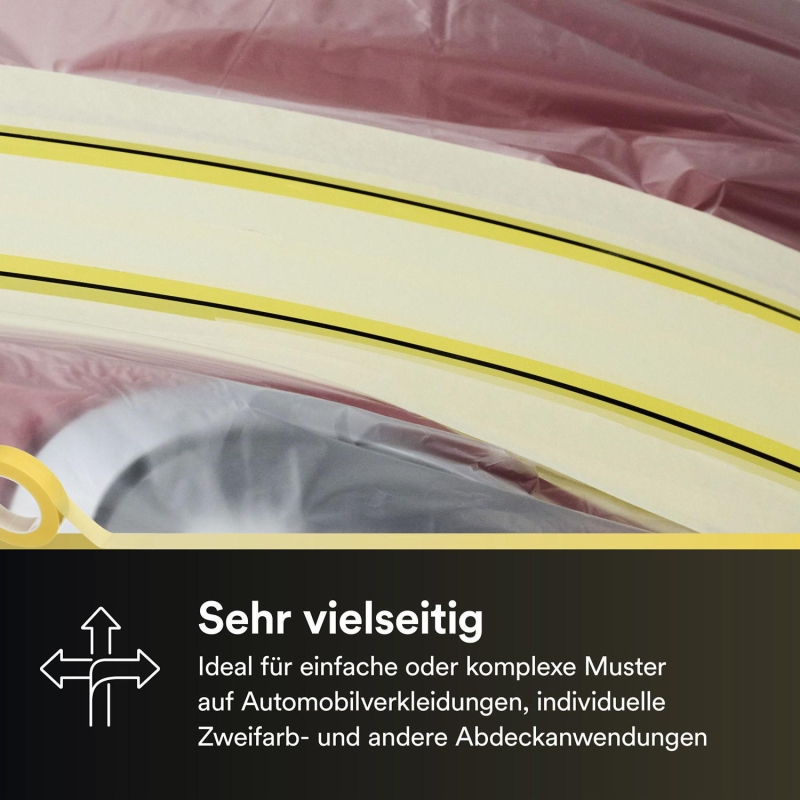 Preview: 3M™ Scotch® Farblinienband 4740, 30 mm x 50 m, 0,13 mm, Gelb, Anpassungsfähig, PVC frei, Für absolut perfekt scharfe Farblinien in der Automobilindustrie