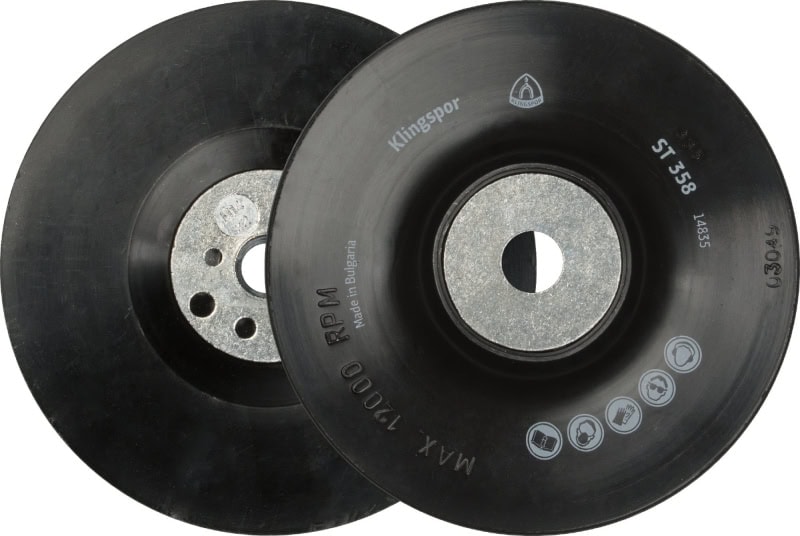 Preview: KLINGSPOR ST 358 Fiberscheiben Stützteller 14841, Ø 235 mm x ø 22 mm, M14 Gewinde, Mittelhart, Für Feinschliff und Entrostung