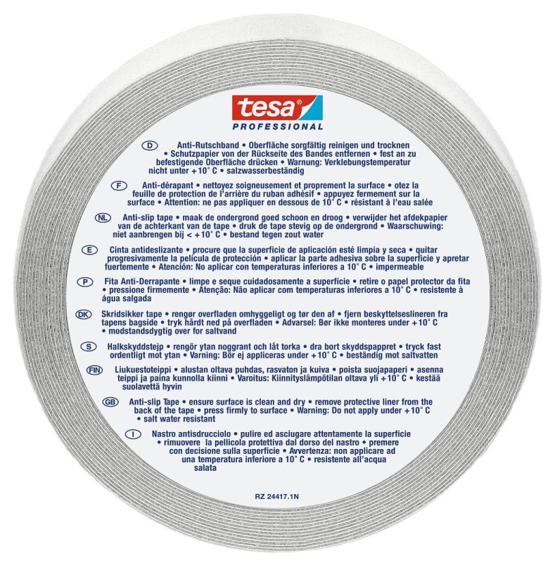 Preview: tesa® Professional 60952, 25 mm x 15 m, 0,9 mm, Transparent, Universal Anti-Rutsch Klebeband, DIN 51130