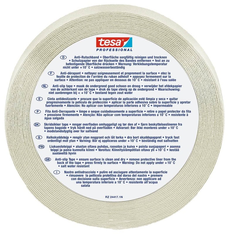 Preview: tesa® Professional 60953, 25 mm x  15 m, 0,9 mm, Nachleuchtend, Universal Anti-Rutsch Klebeband, DIN 51130