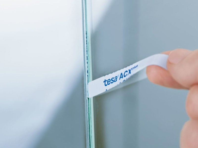 Preview: tesa® ACXplus 7054, 6 mm x 25 m, 0,5 mm, Transparent, Weiße Abdeckung, PV 48, Doppelseitiges Acrylatklebeband