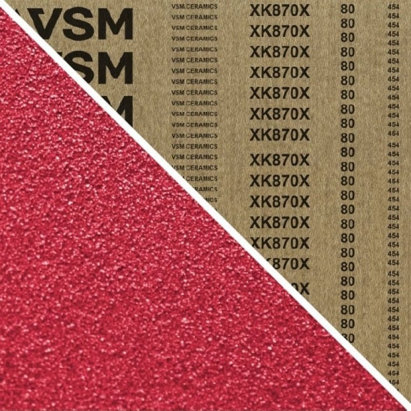 Preview: VSM CERAMICS XK870X 748941, 1.370 mm x 2150 mm, K, P40, X-Polyester, Ausführung (E07), Rot, Breitschleifband mit Keramik, Für Edelstahl und NE-Metalle