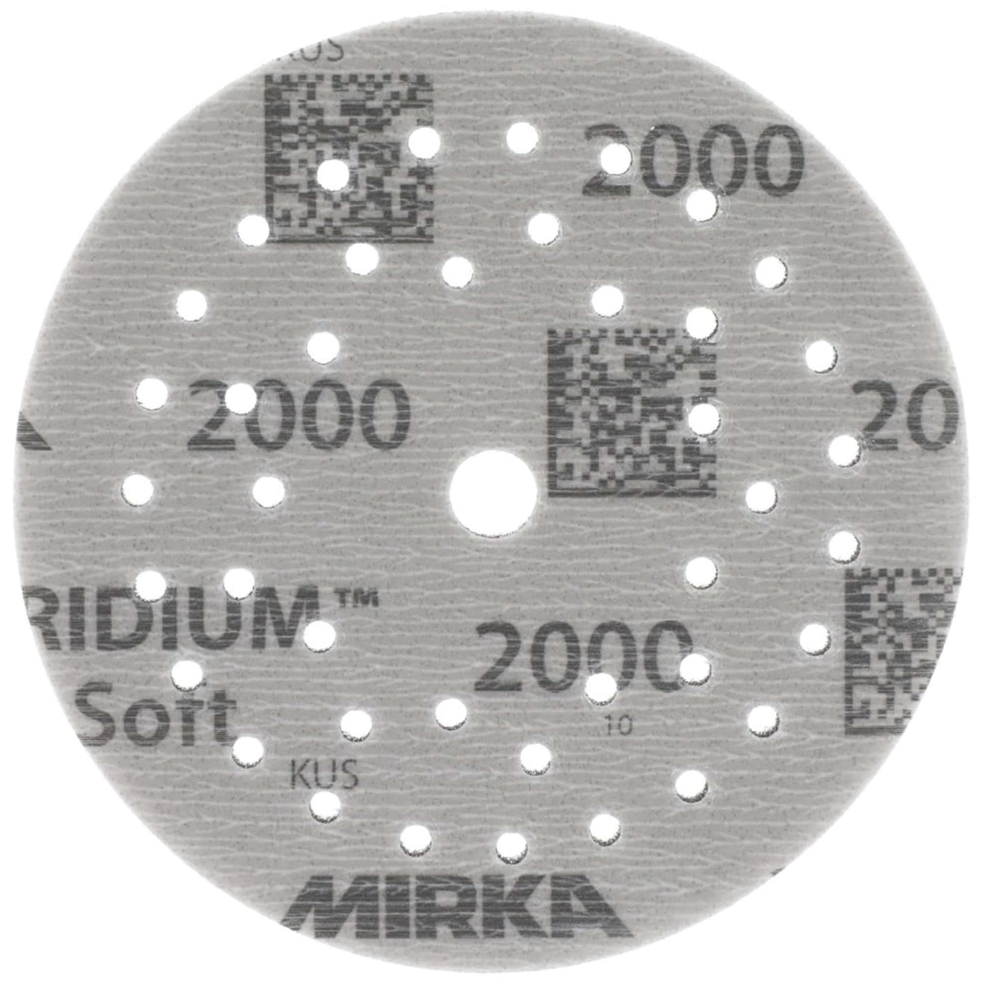 Mirka® Iridium® Soft Schleifscheibe 249M202092, Ø 125 mm, Dicke: 5 mm, P1000, A (Aluminiumkorn), Multilochung, Kletthaftend, Für Lackschliff & Grundierungsschliff