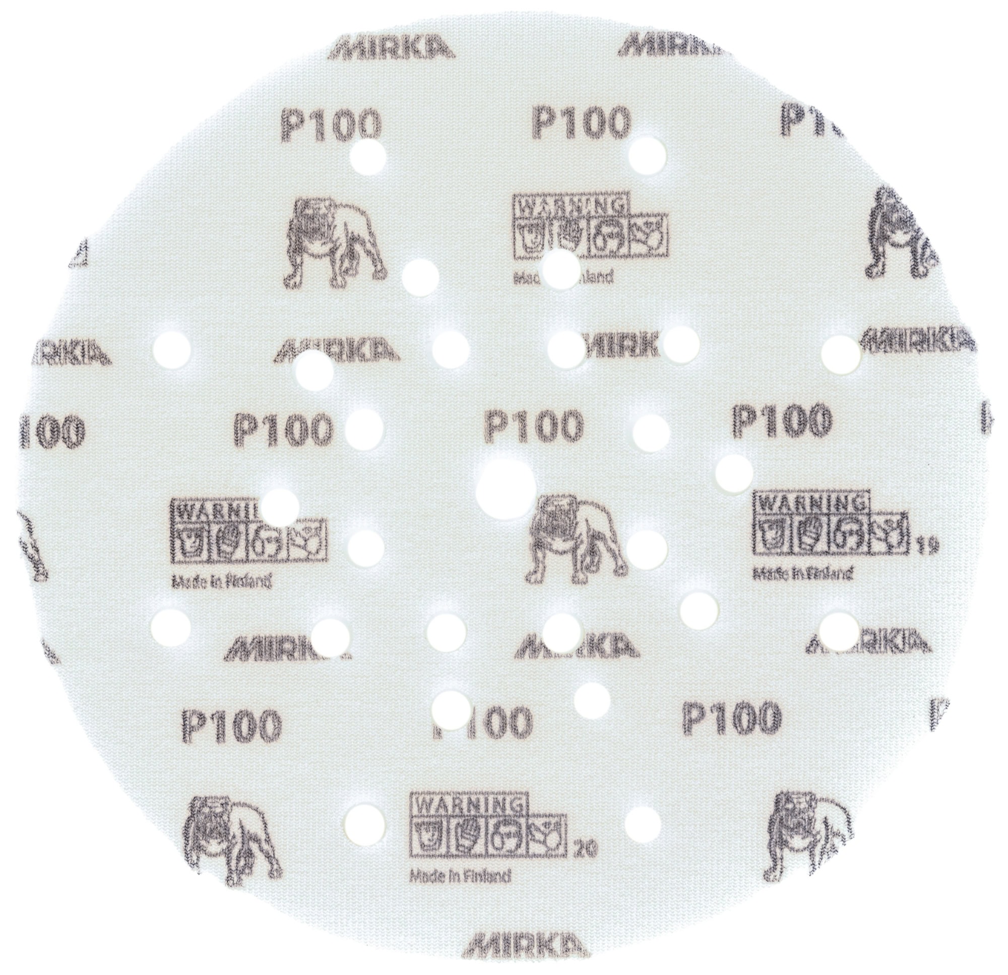 Mirka® Yellow Abrasive Soft 1674802512, Ø 225 mm, P120, A, 27-fach gelocht, Kletthaftend, Schleifscheibe mit Aluminiumoxidkorn, Für Finish- und Polierarbeiten an Werkstücken