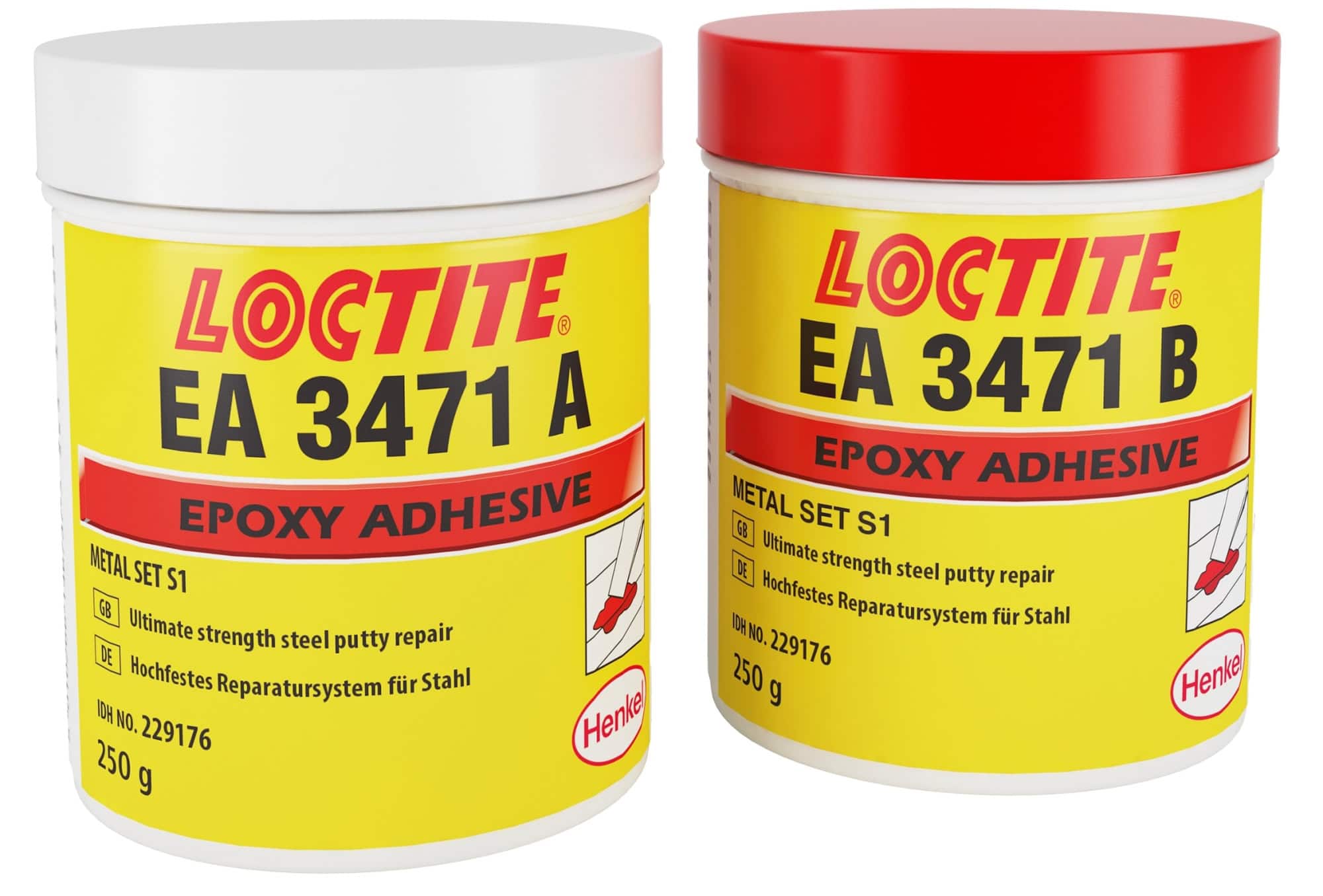 Henkel™ Loctite® EA 3471 Epoxid-Spachtelmasse, 500 g, Grau, 2K, 229176, Für die Reparatur von Metalloberflächen