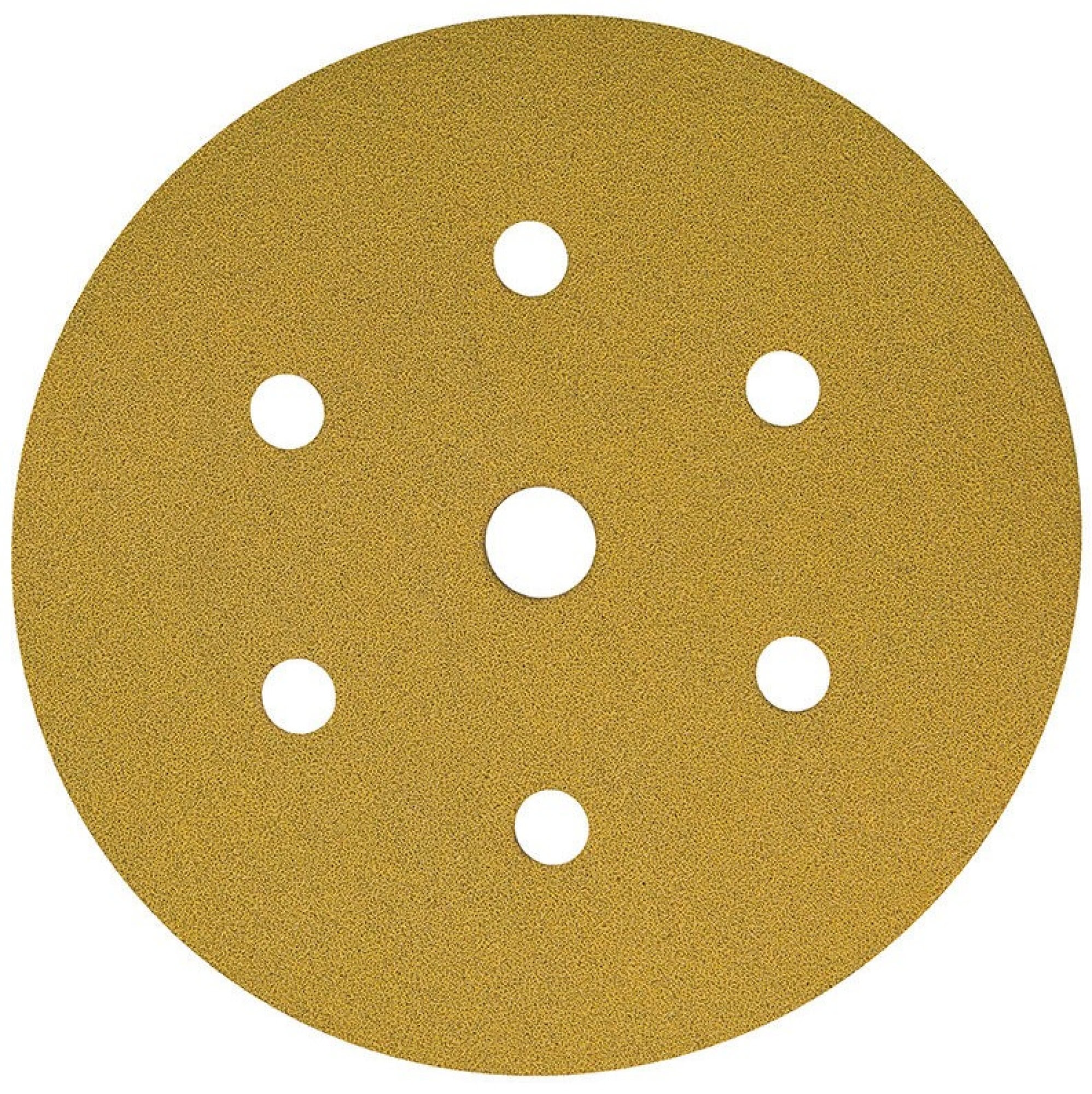 Mirka® Gold 2362809980, Ø 150 mm, P80, 7-fach gelocht, Kletthaftend, Schleifscheibe mit Aluminiumkorn