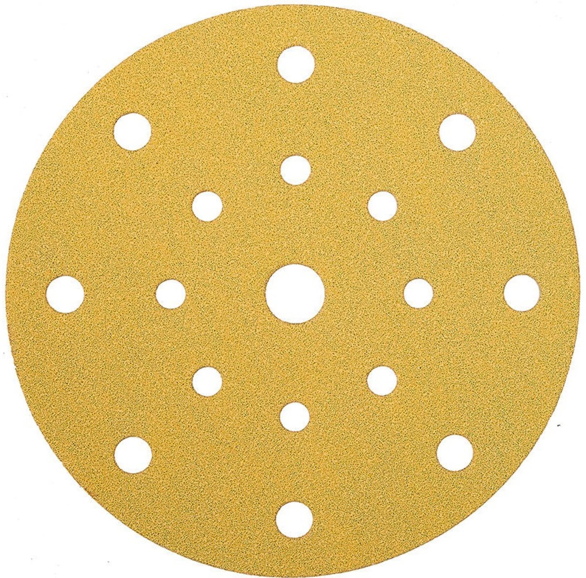 Mirka® Gold 2367909941, Ø 150 mm, P400, 17-fach gelocht, Kletthaftend, Schleifscheibe mit Aluminiumkorn