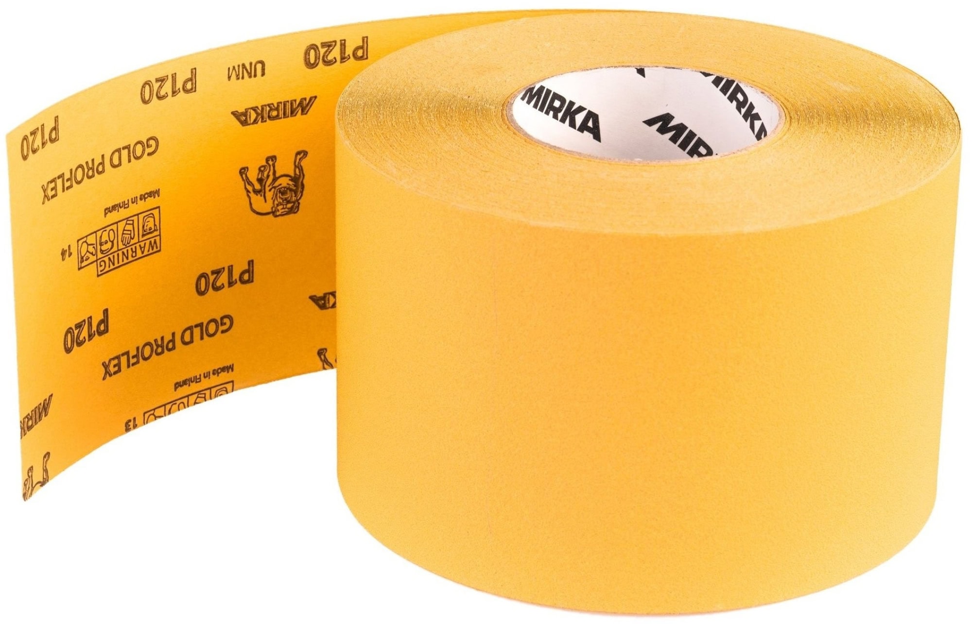 Mirka® Gold Proflex 2851100115, 115 mm x 50 m, P150, Ohne Haftung, Schleifrollen mit Aluminiumkorn