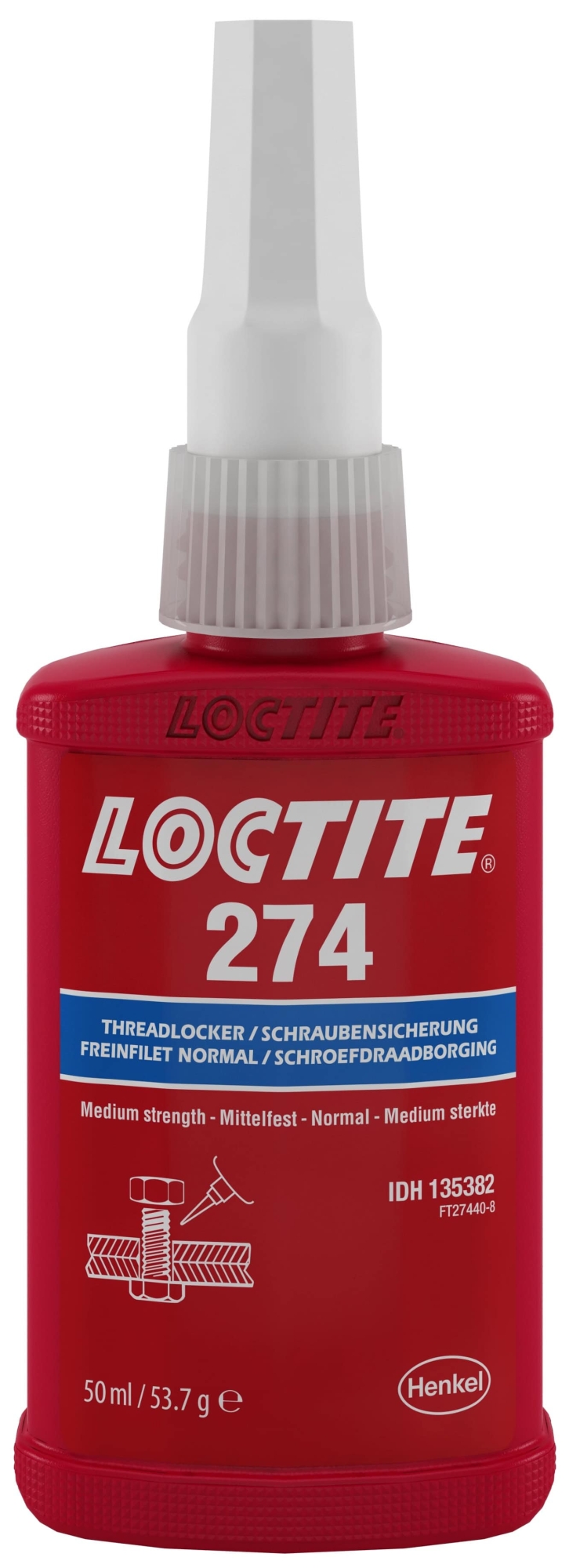 Henkel™ Loctite® 274 Schraubensicherung, 50 ml, Blau, Mittel, 135382, Zum Sichern und Dichten von Gewindeverbindungen