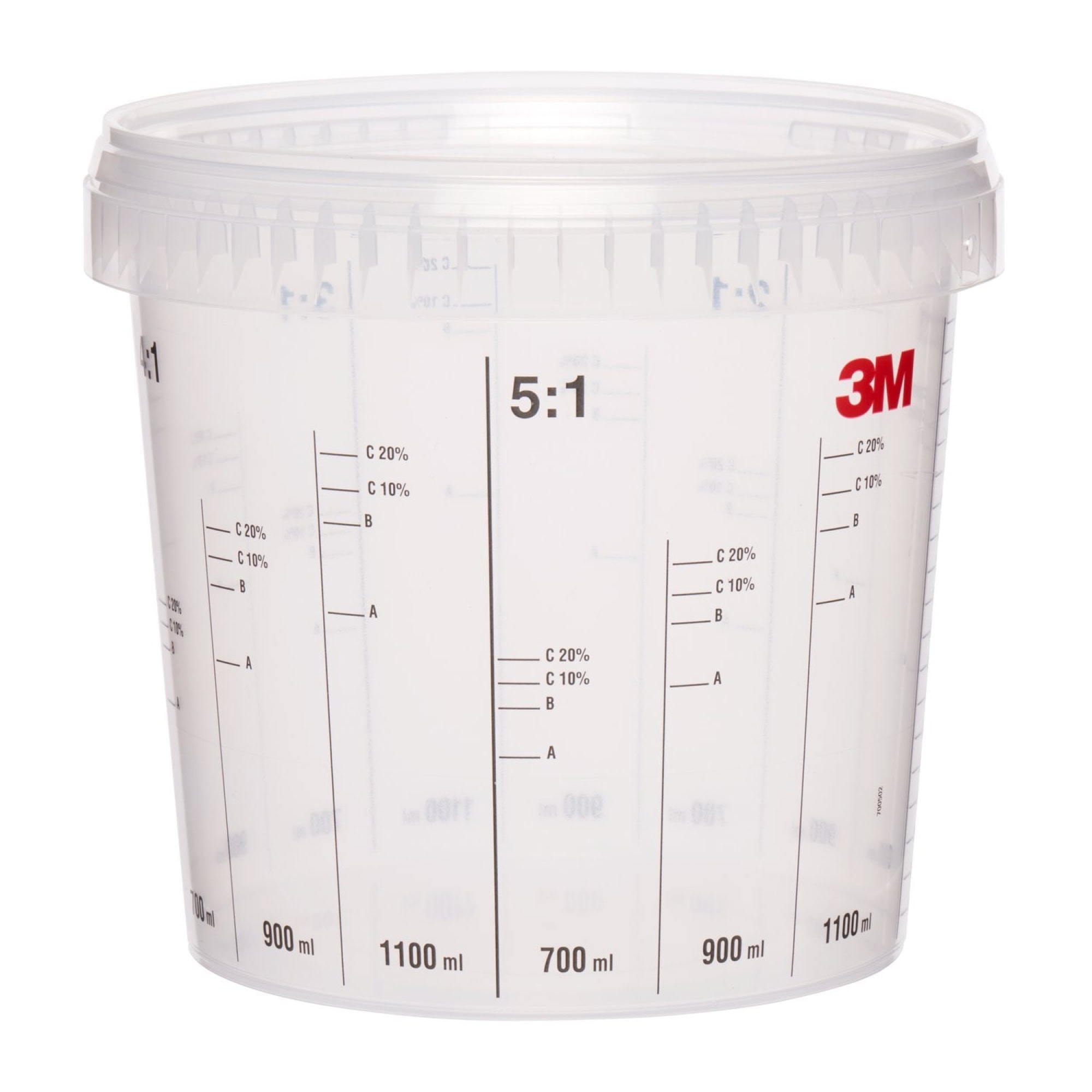 3M™ 50405, 2,3 Liter Transparenter Mischbecher zum Mischen und Aufbewahren von Lacken