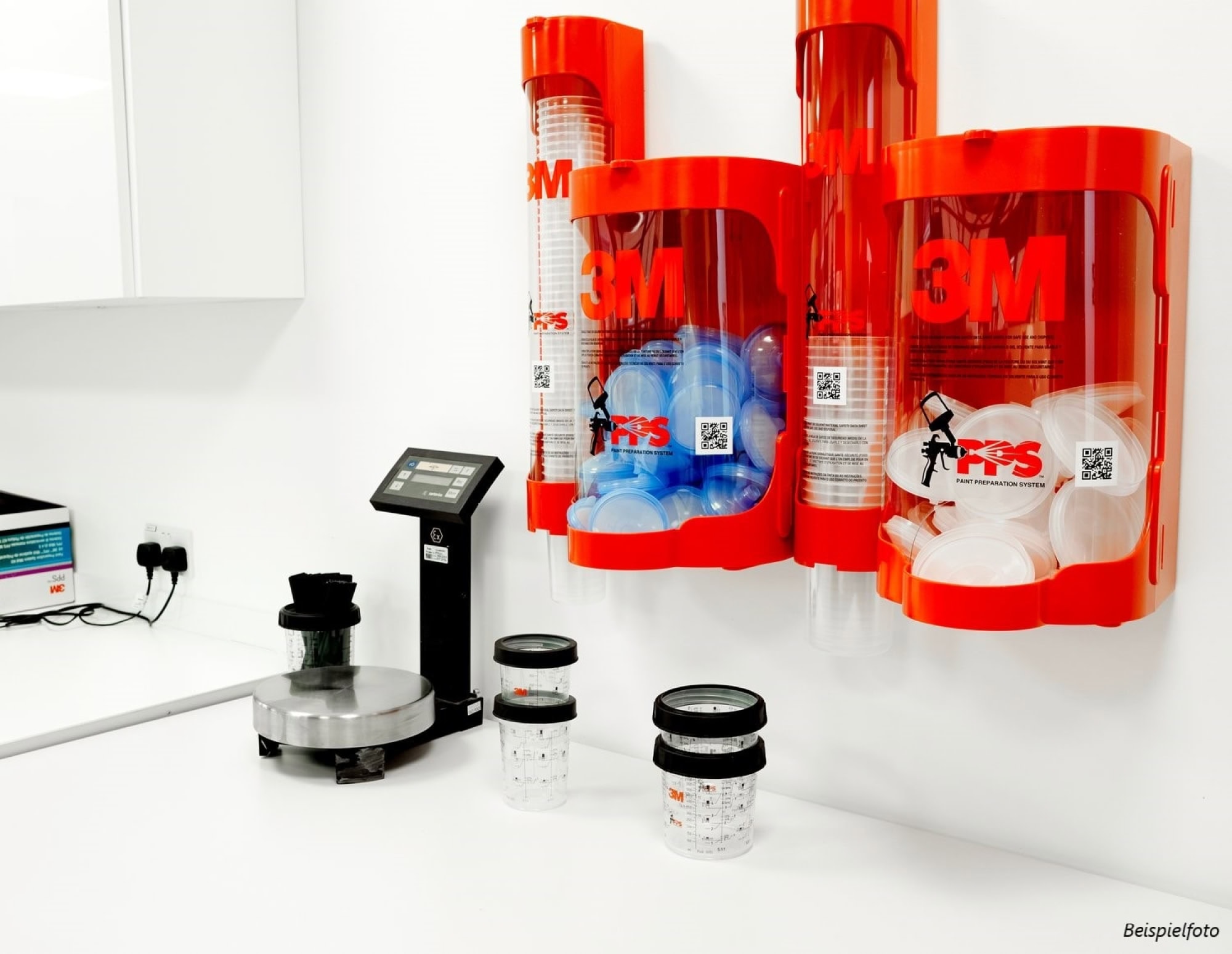 3M™ PPS™ 16219 roter Dispenser zur platzsparenden Aufbewahrung von PPS™ Innenbechern