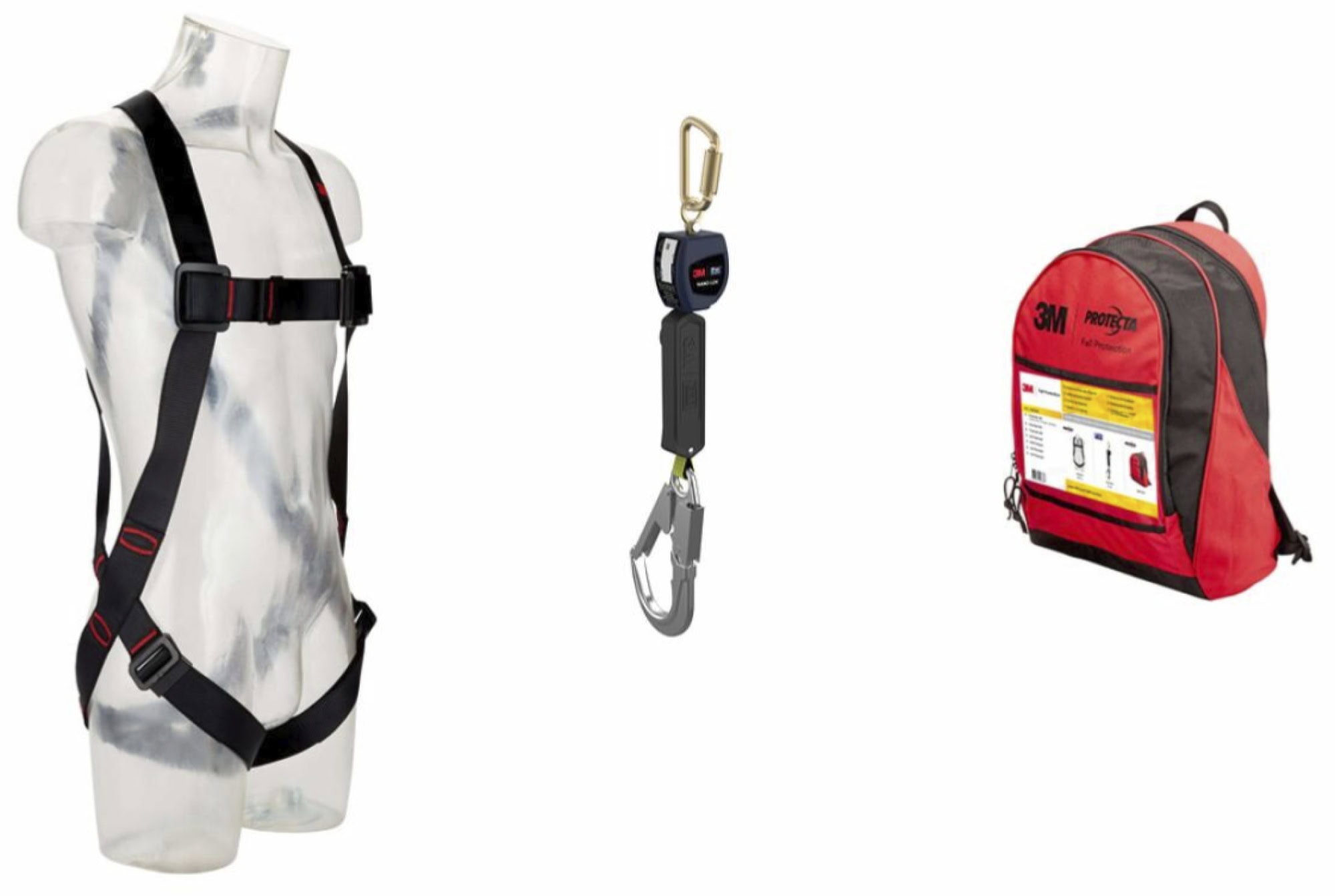 3M™ Protecta® Premium Set 1150508, Größe M/L, Premium Sicherungs Set mit Auffanggurt, 2 m persönliches Höhensicherungsgerät und Rucksack
