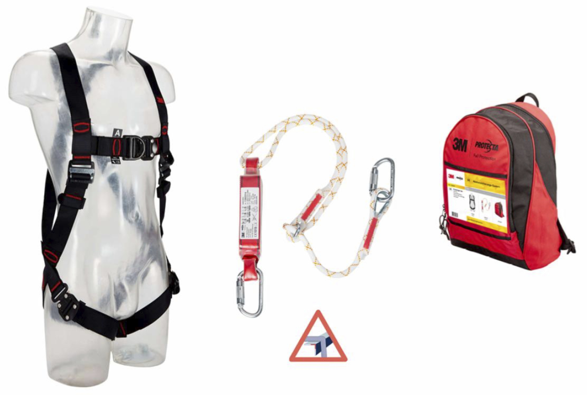 3M™ Protecta® Mobile Hubarbeitsbühnen Set 1150509, Größe M/L, Hubarbeitsbühnen Absturzsicherungssystem mit Auffanggurt, 2 m Verbindungsteil und Rucksack