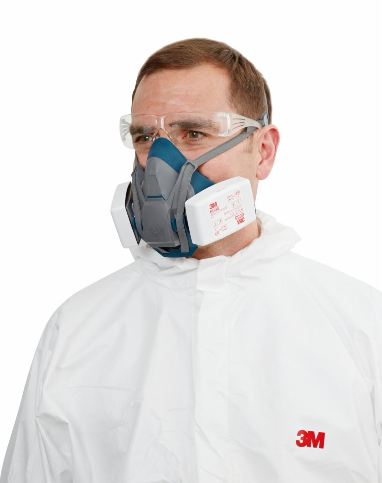 3M™ Gasmaske / Halbmaske 6502QL, Größe M, Bajonett-Klick Filteranschluss