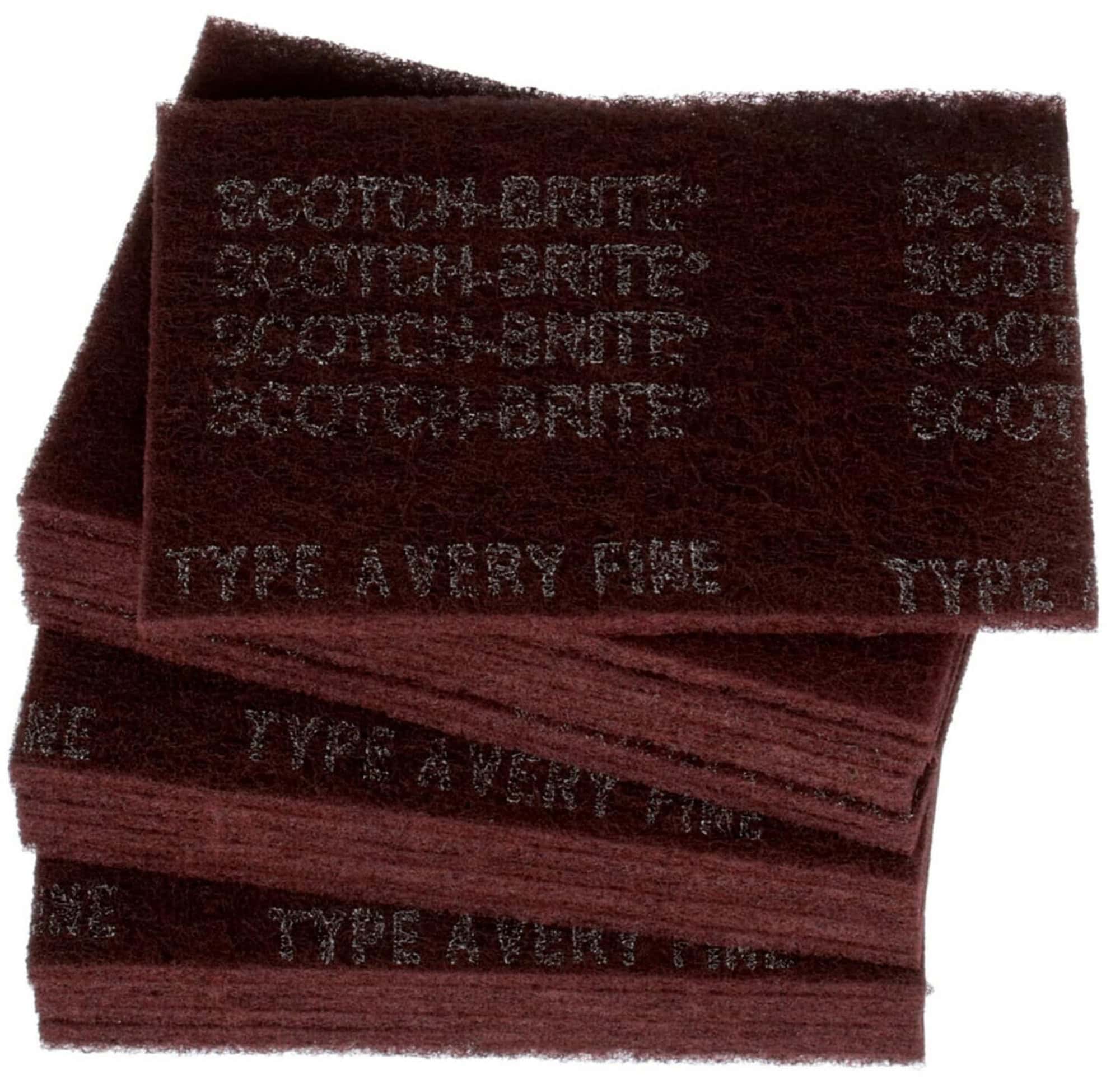 Scotch-Brite™ CF-HP 7447+, Rot, 158 mm x 224 mm, P600 - P800, A, Sehr fein, Handpads mit Aluminiumkorn, Für Reinigungs- und Finisharbeiten