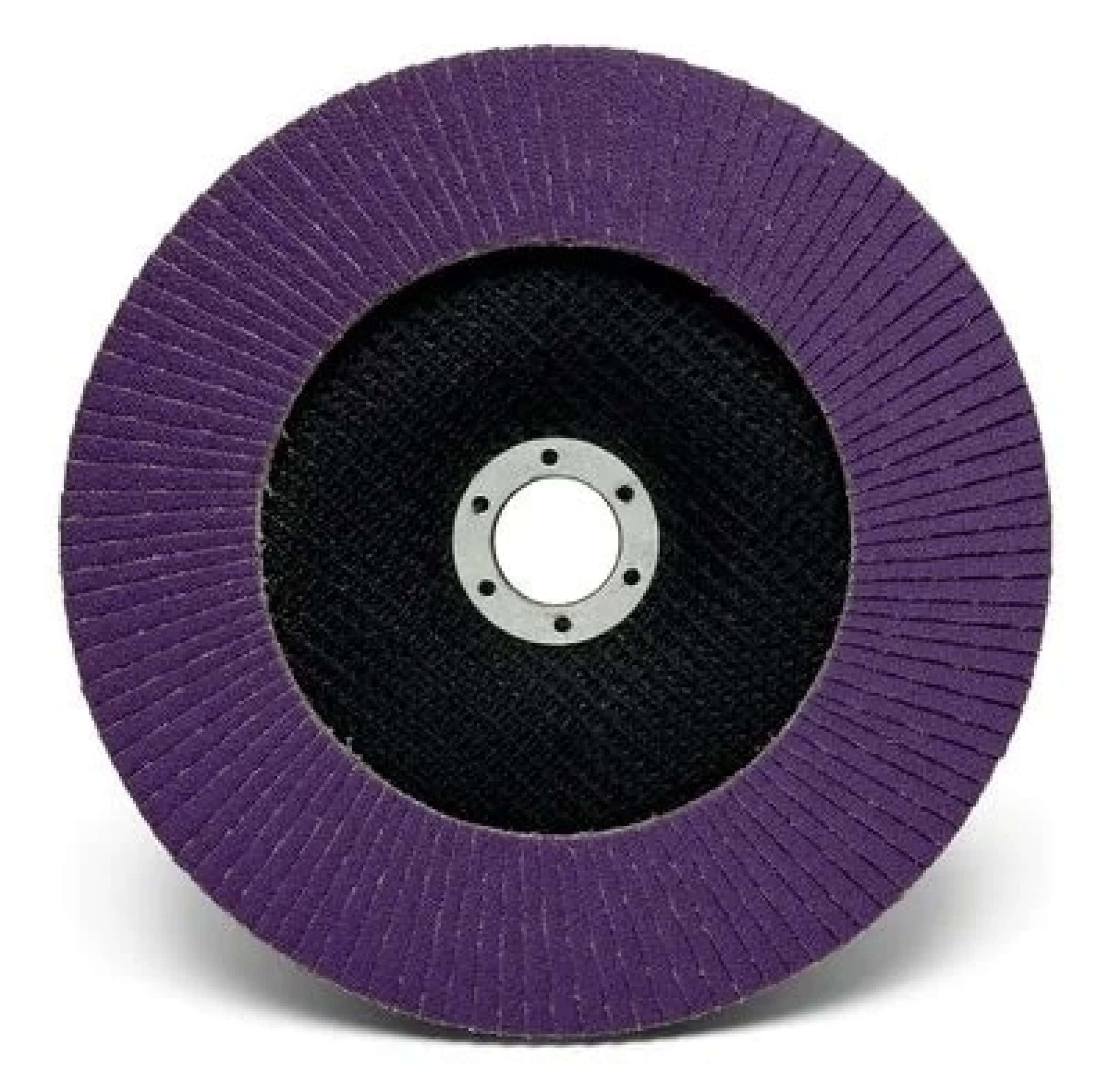 3M™ 769F 51999, Ø 125 mm x ø 22,23 mm, 40+, 12.250 U./Min., Typ 29 Konisch, Fächerschleifscheibe mit Präzisions-Zirkonkorund, Für Abtragsarbeiten