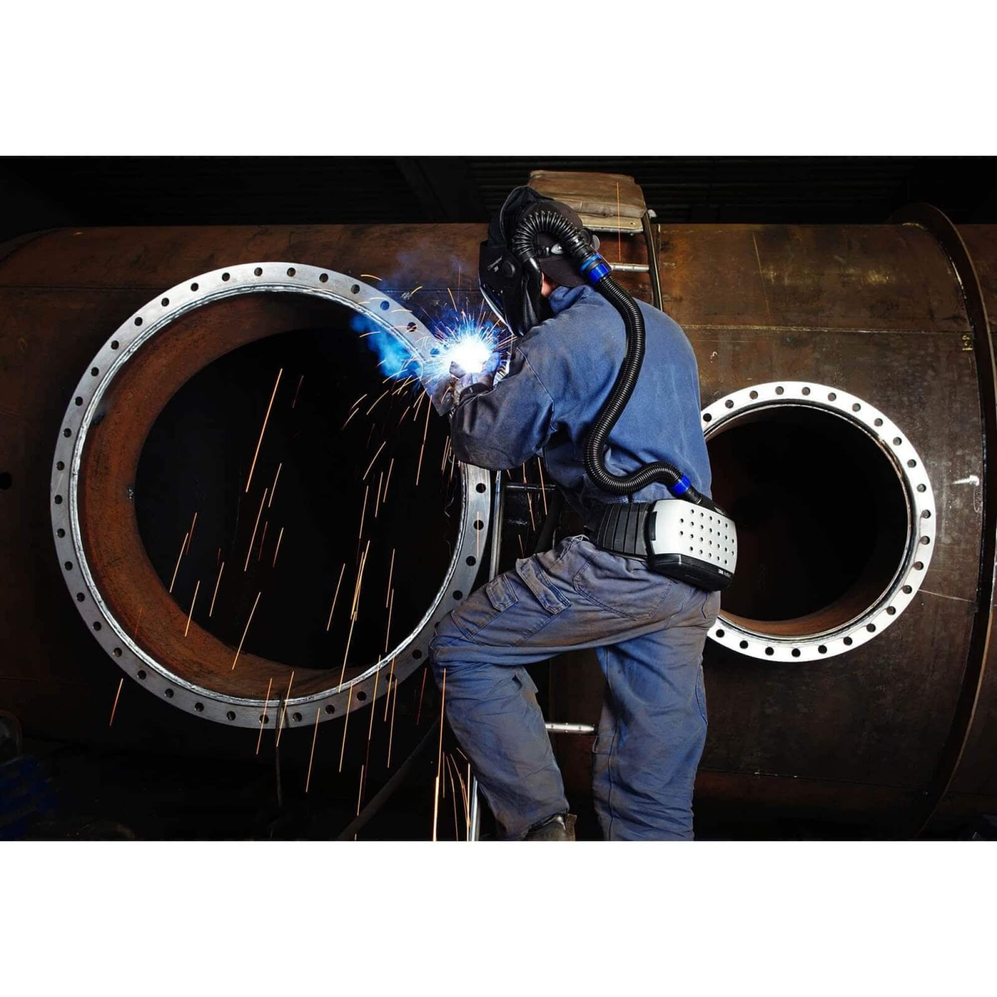 3M™ Speedglas™ 9100 Air mit Schweißfilter 9100V und Adflo™ Gebläseatemschutz, TH2, 567705, inkl. QRS-Luftschlauch und Tasche, Schweißmaske mit Kopfband; Teile: [567700 + 500005]